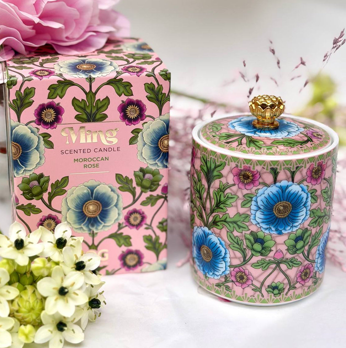 ‘Moroccan Rose’ Ming Ceramic Candle