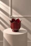 Jarrón Tulipano Púrpura con forma de tulipán y pétalos escultóricos