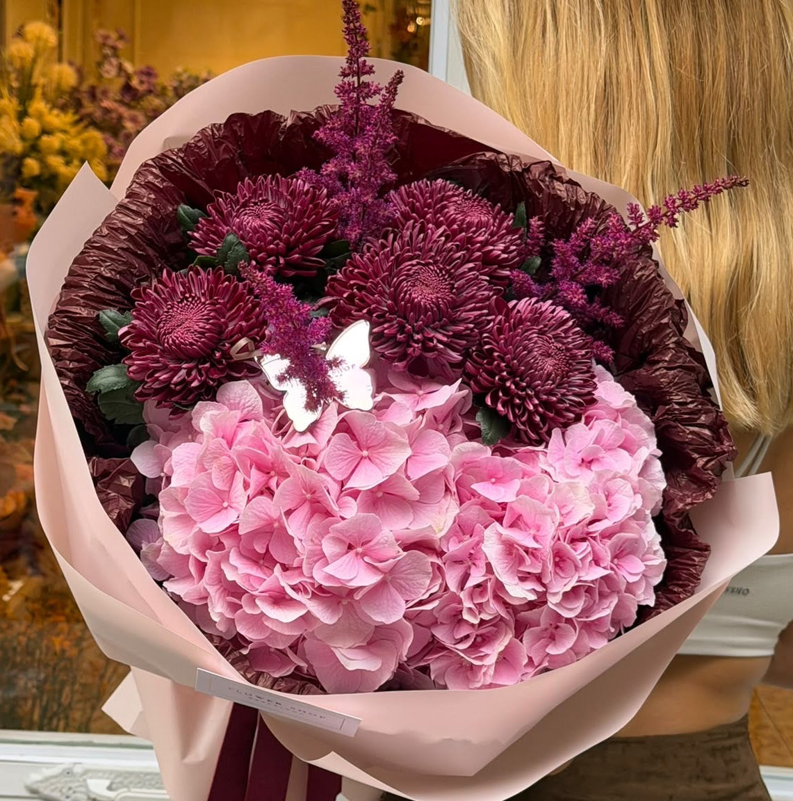 Bouquet with Chrysanthemum and Hortensias
