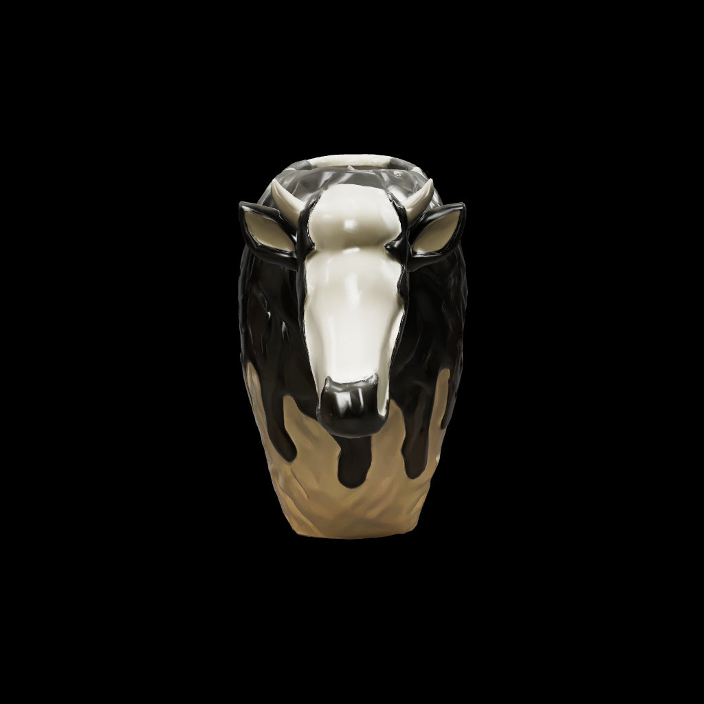 Modelo 3D del Jarrón Vaca en blanco y negro