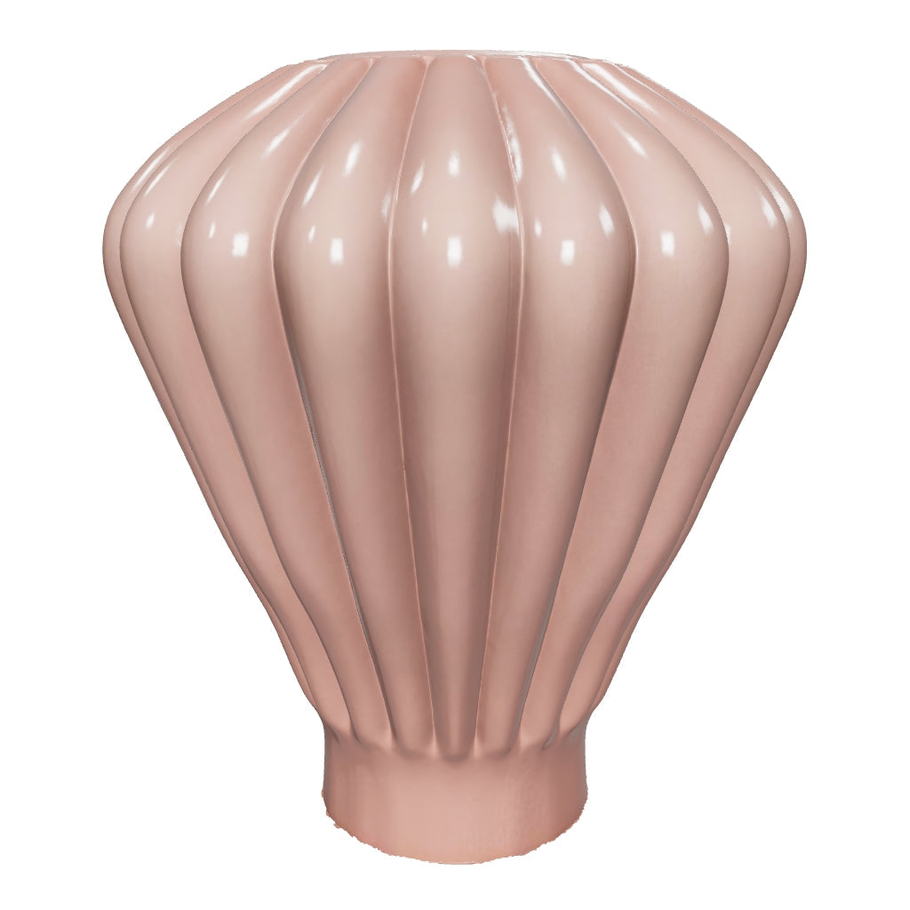 Medium Pink Pleated Vase